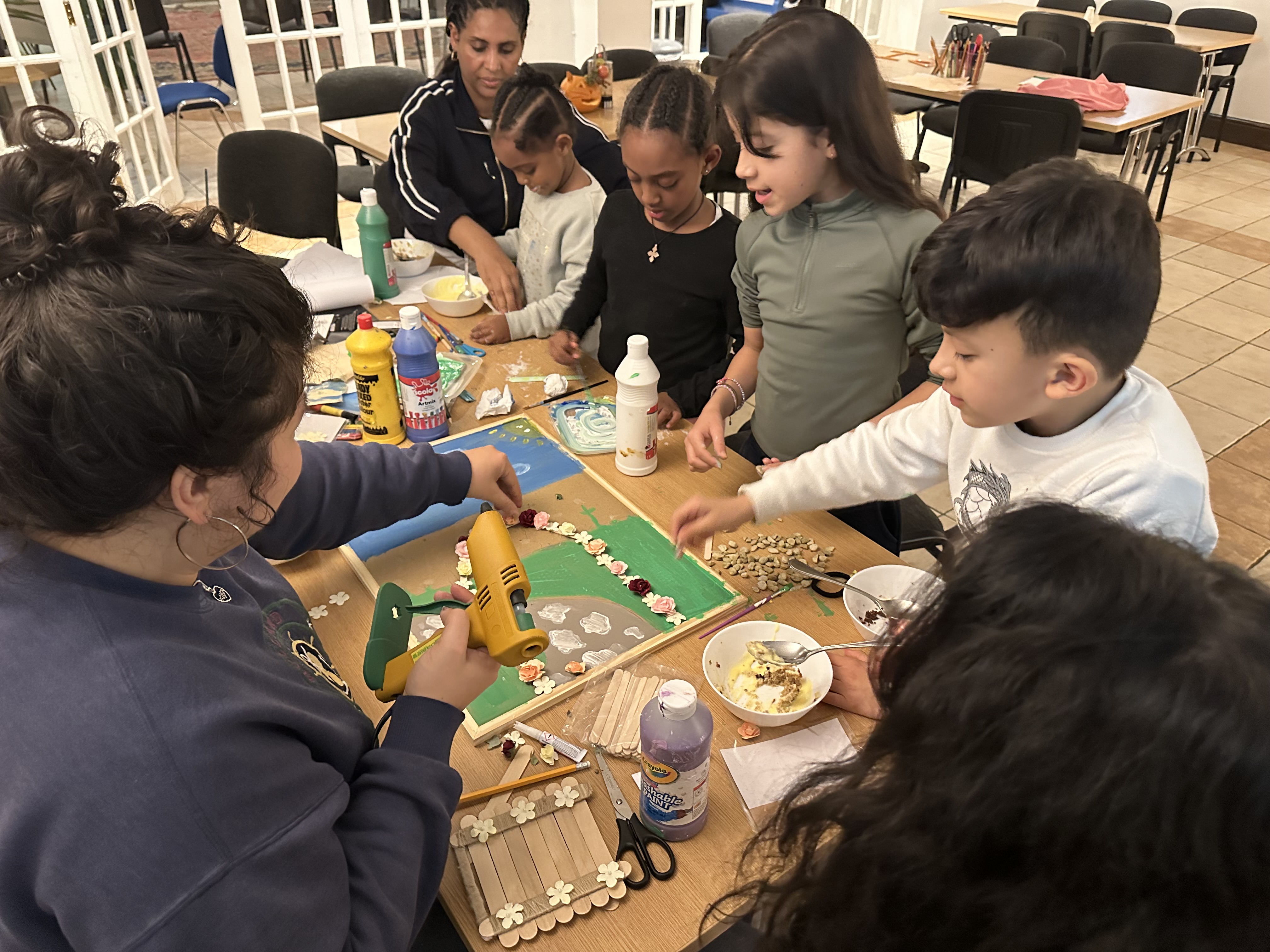 Families taking part in camp activities